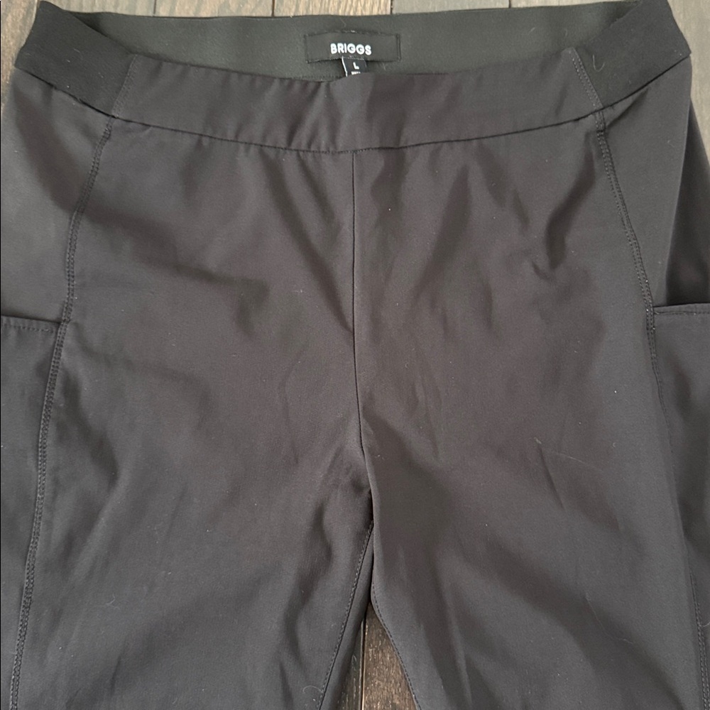 Briggs Women's Black Super Stretch Millenium Welt Pocket Pull On Pant Size Large - Picture 3 of 7